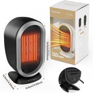 Space Heater, 1200W PTC Fast Heating Ceramic Room Small Heater, Two-Speed Port